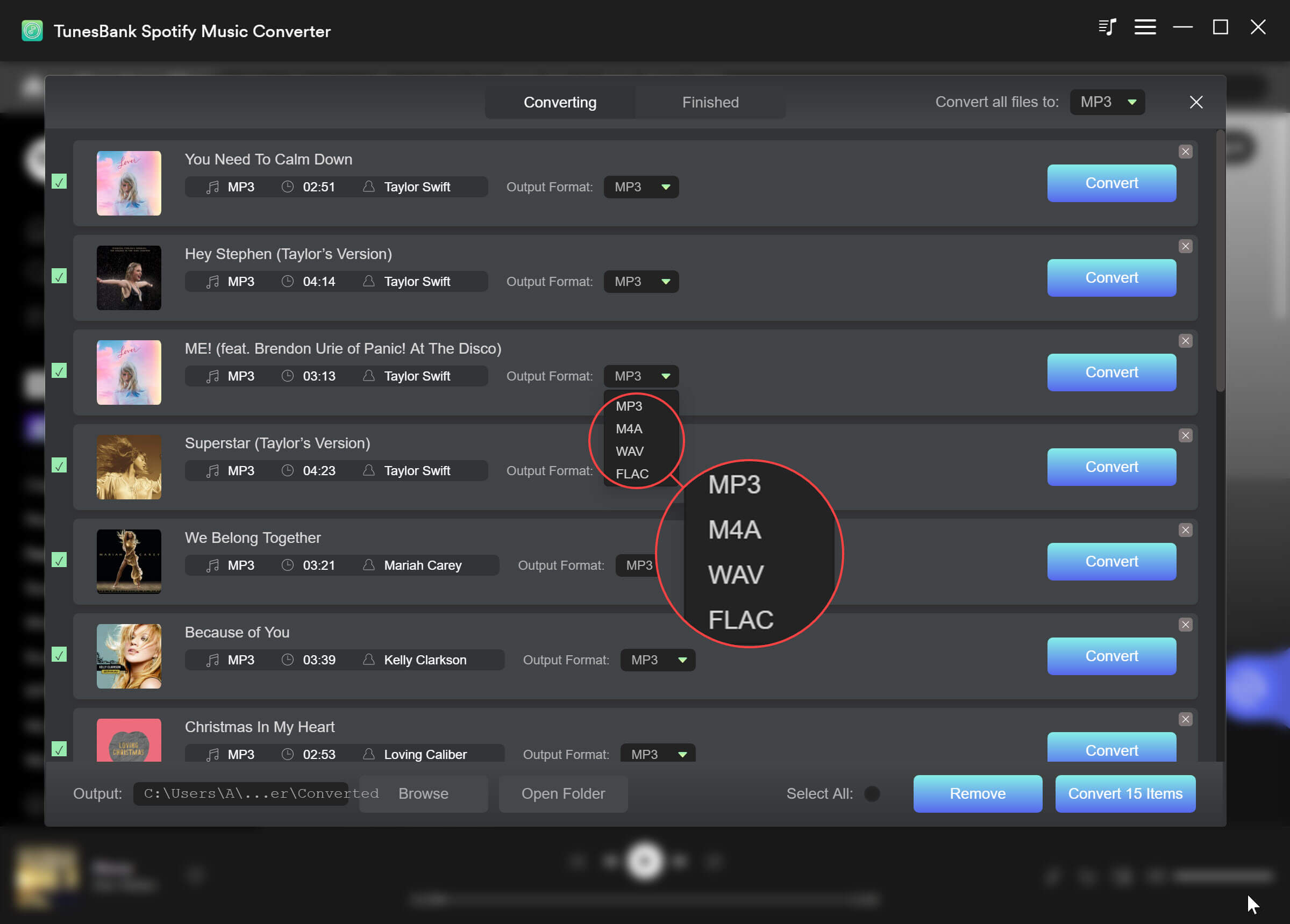 mp3 output format